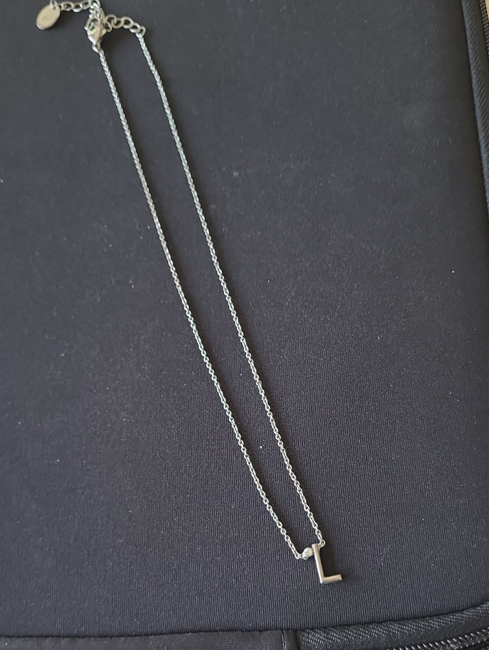 Silver Initial 'L' Pendant Necklace